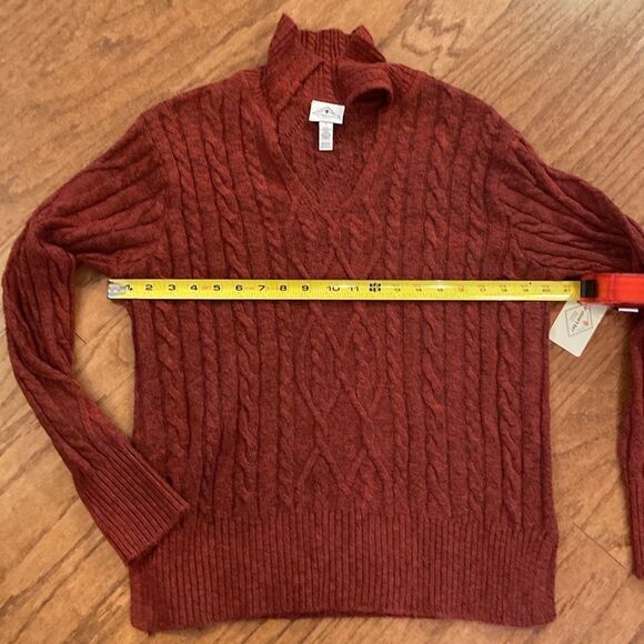 NWT St. Johns Bay size, large collared sweater, burgundy, extremely soft - Picture 6 of 10